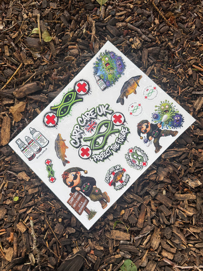 Limited Edition Carp Care UK Sticker Sheet