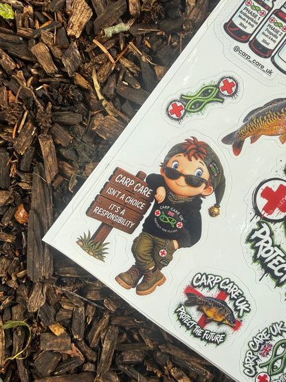 Limited Edition Carp Care UK Sticker Sheet