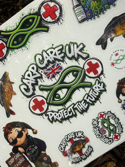 Limited Edition Carp Care UK Sticker Sheet